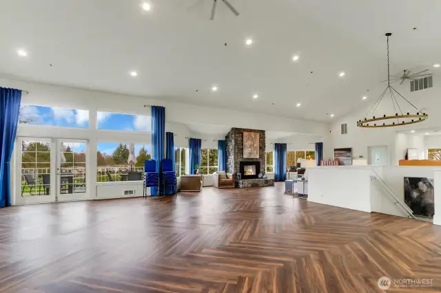 Entertaining Area with Fireplace in Clubhouse.