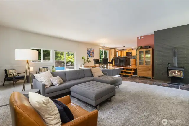 Step down into the family room