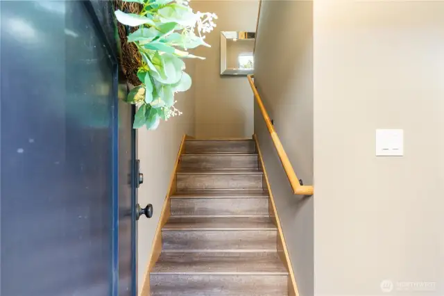Stairs to living space in DADU