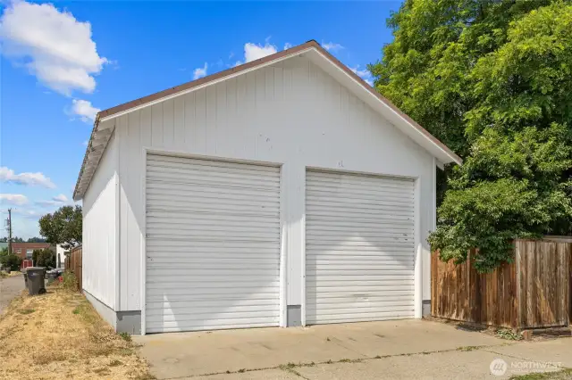 Oversized two car shop/garage.