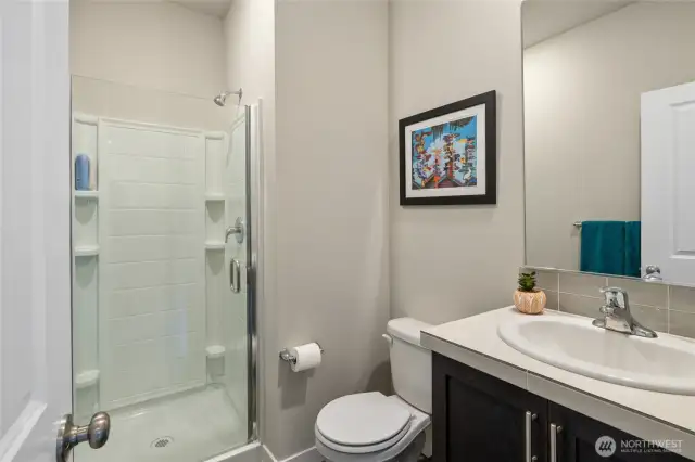 Main level guest bathroom.