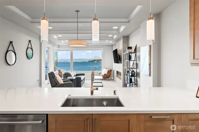 This view will certainly help make washing dishes enjoyable.