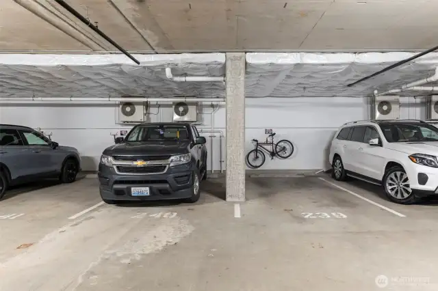 Two reserved parking spots located super close to your front door!