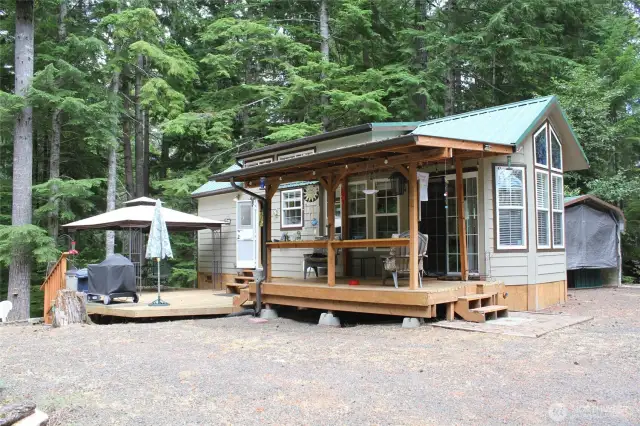 side view of home and decks