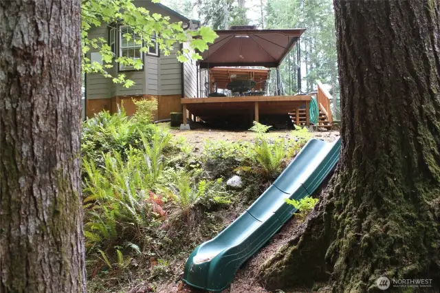 Super fun slide built into the hill