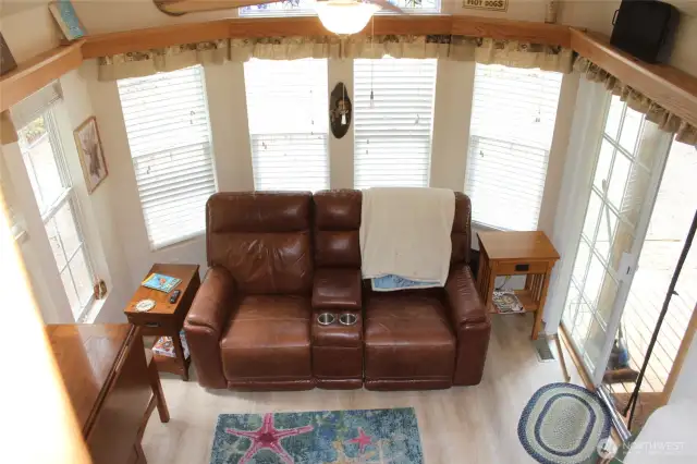 Another view of the living room from the loft.