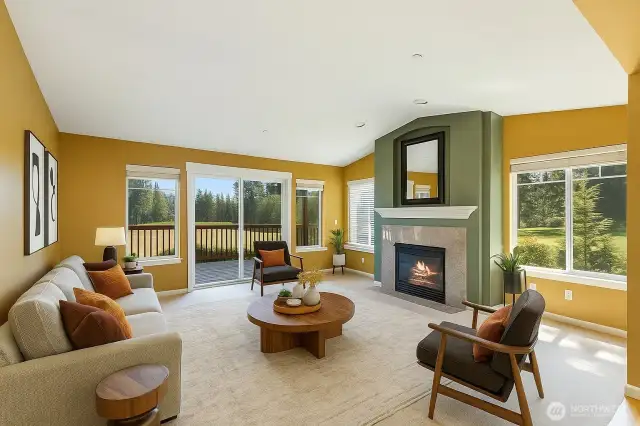Virtually Staged - The many windows look out to the golf course & let the sun shine in!
