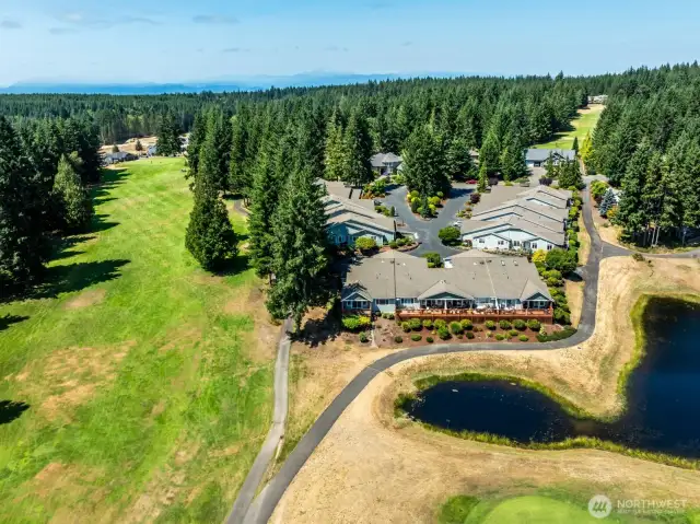 Aerial view of the golf course, looking back towards the condo.
