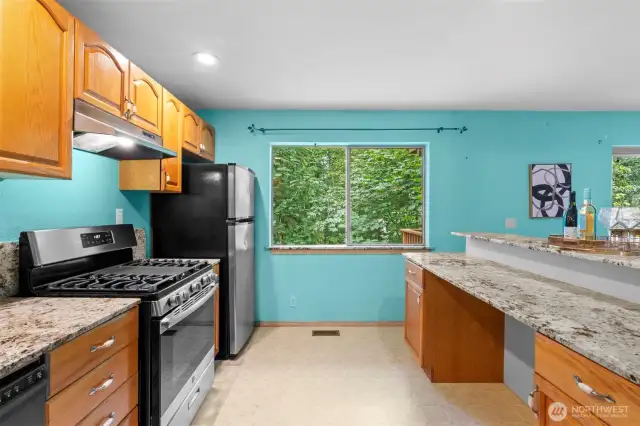 A unique feature! This separate full kitchen is perfect for multi-generational living or extended-stay guests.