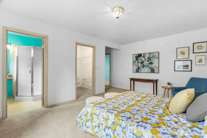 Comfortable downstairs retreat offering both privacy and convenience. Virtually Staged