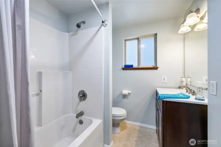 Left of living room bathroom and second bedroom