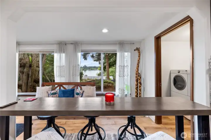 Dining area laundry room other sideanother great view of lake