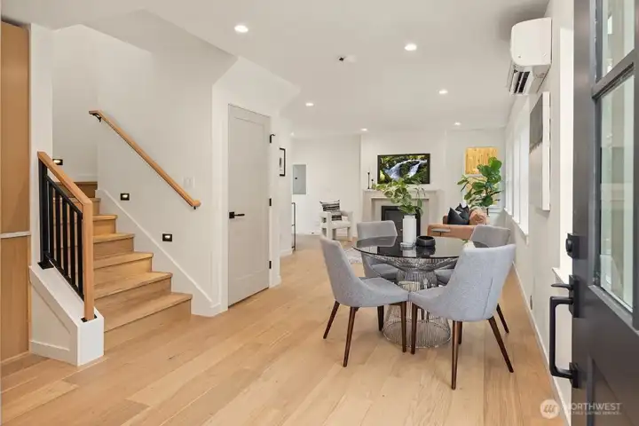 Welcoming entryway and dining area