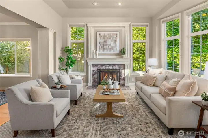 Beautiful light filled spaces make this home warm and welcoming.