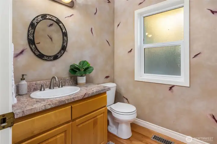 Half bath on main level.