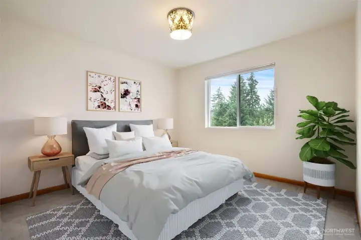 VIRTUALLY STAGED second bedroom.