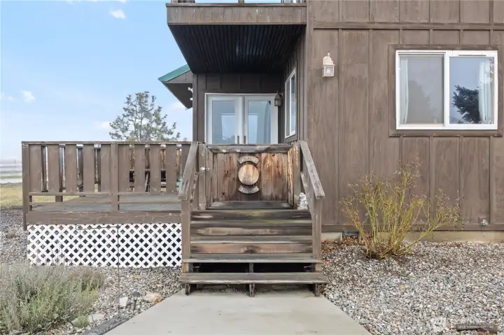 Cozy front porch with gate