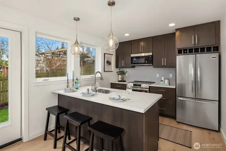 Gourmet kitchen. Induction range-if you don't know about these, you are going to be wowed! It's the way chefs cook.