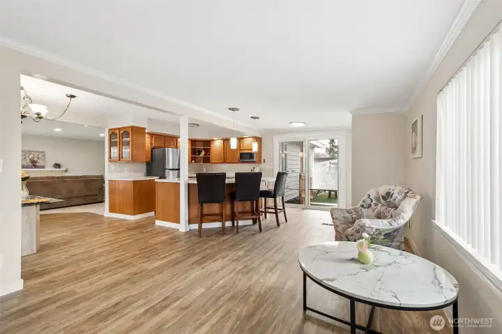 Bonus Room looking at Kitchen Bar & Island