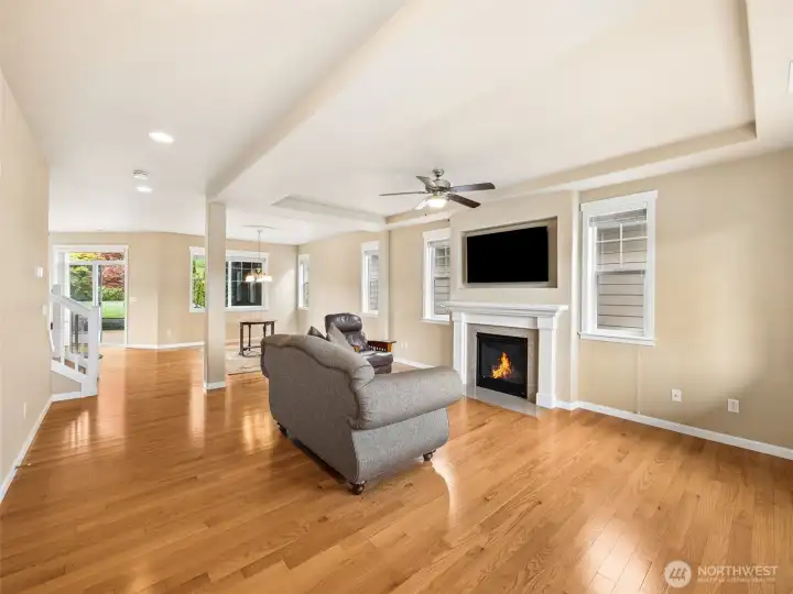 Large living room with dining area