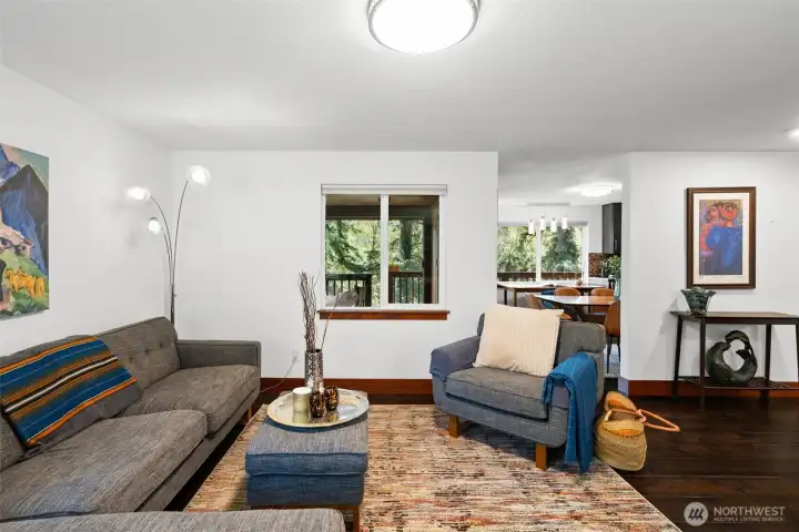 one of two living spaces