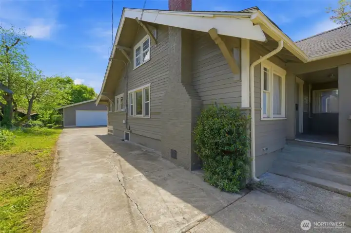 Driveway along home