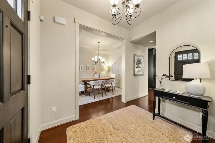 Formal entry extends to Living room, dining room, kitchen and staircase to the second floor.
