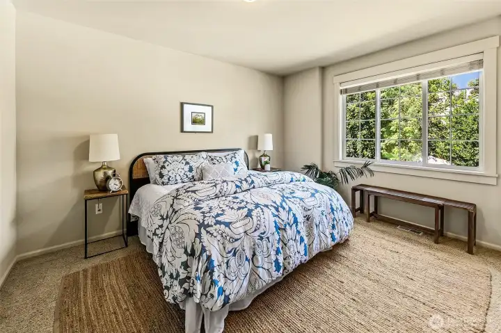 One of two bedrooms on the second floor.