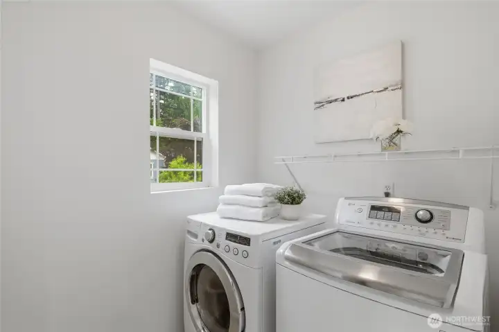Convenient upper level laundry means you don't have to take laundry up and down the stairs! Convenient upper level laundry means you don't have to take laundry up and down the stairs!