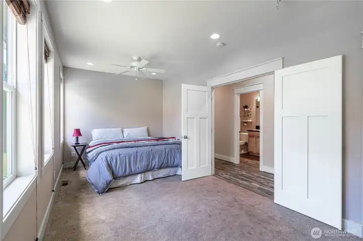 Large second bedroom with double doors