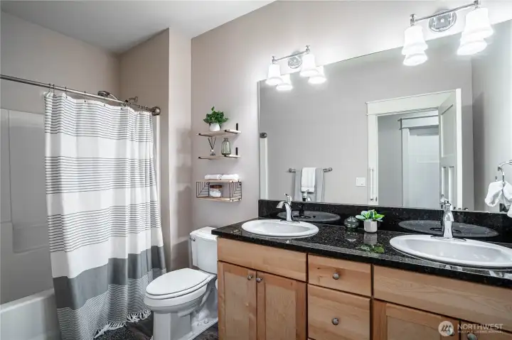 Guest Bathroom with double sinks