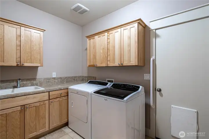 Laundry room off garage