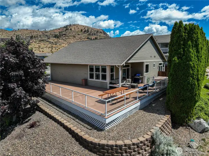 Landscaped and terraced south west corner of home
