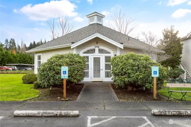 The clubhouse and mailroom