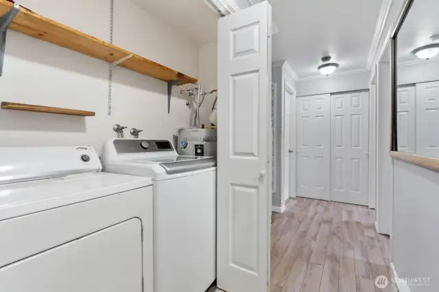 Full size washer and dryer.