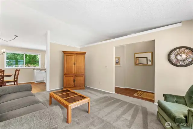 Living room open to family/dining space