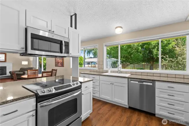 Bright windows to big back yard