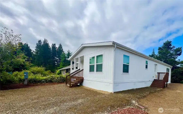 Covered porch and 2 decks.