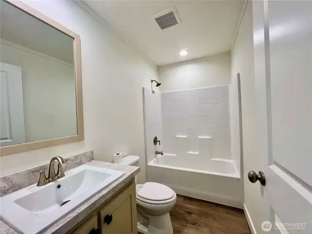 Guest Bathroom is well appointed.