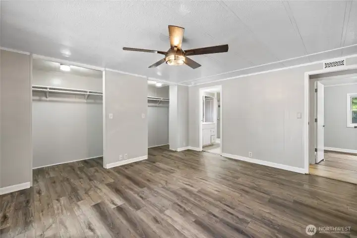 Primary with 2 walk-in closets
