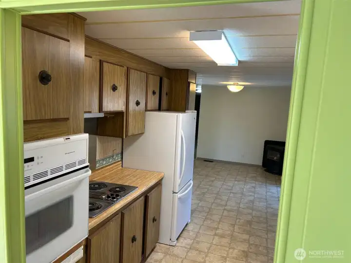 Galley kitchen with everything you need.