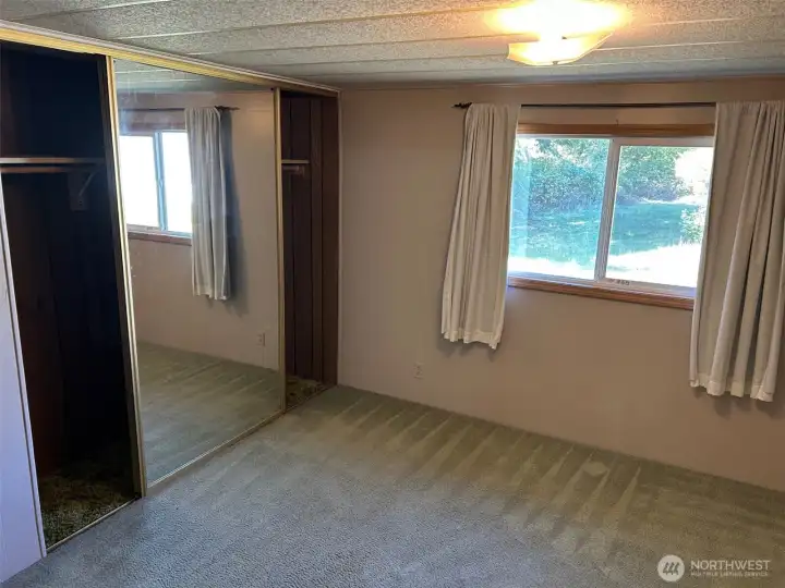 Large double doored closet.