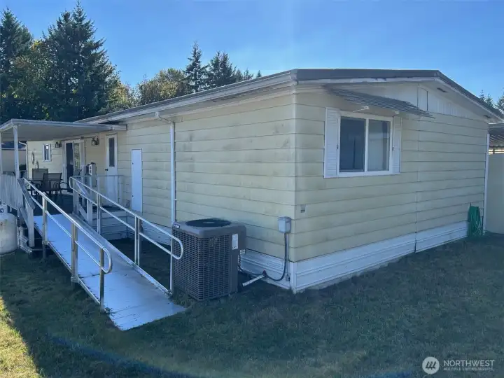 Ramp off of patio and heat pump