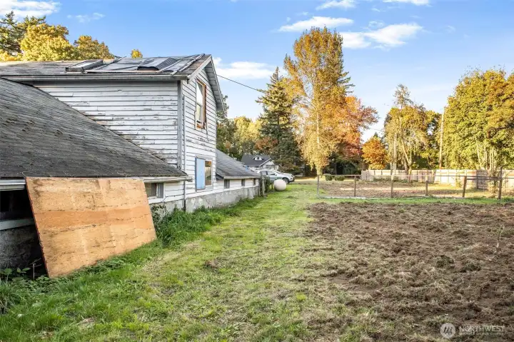 Level land outside second dwelling