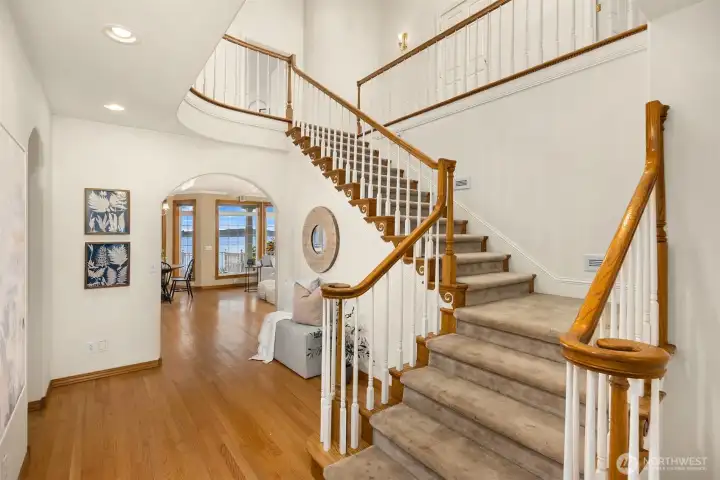 Dramatic Entry with open Staircase.