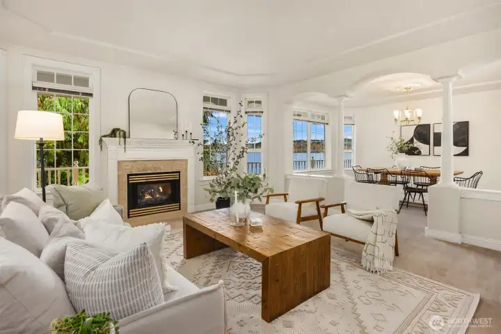 Another view of living room looking towards formal dining.