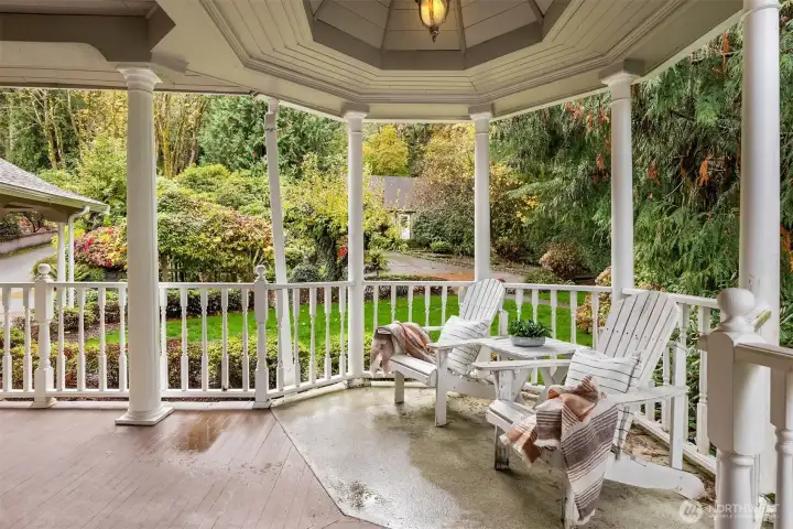 Sweet gazebo offers a great place to sit a spell.