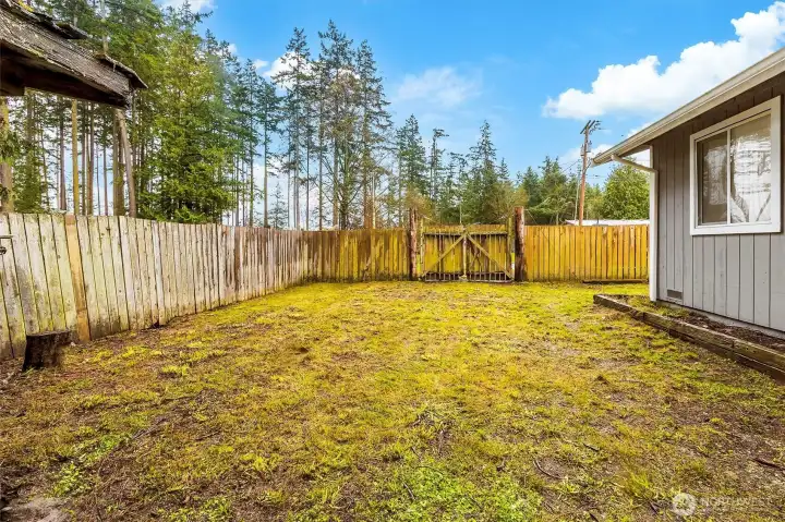 Fully fenced backyard