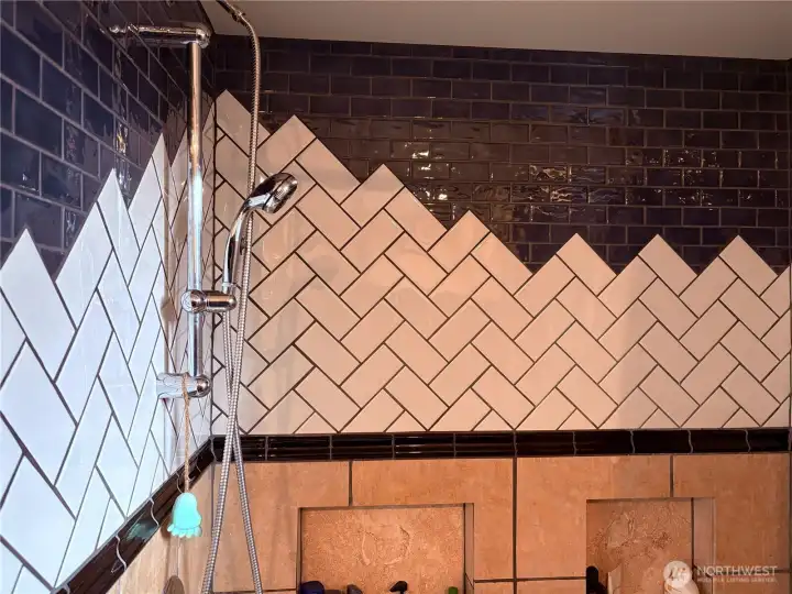 Custom tile shower-tub combo