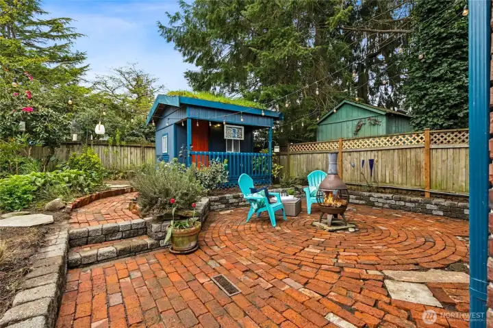 Sellers collected bricks for years from the neighborhood to create the patio.
